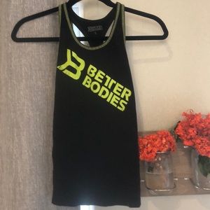 Black and Neon Green Better Bodies Tank!